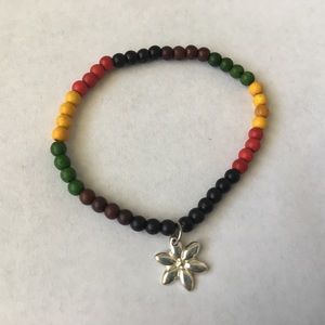 Wooden Bead Charm Bracelet